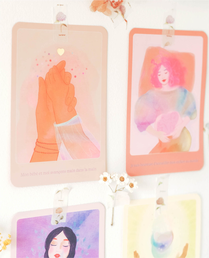Positive affirmation cards for birth
