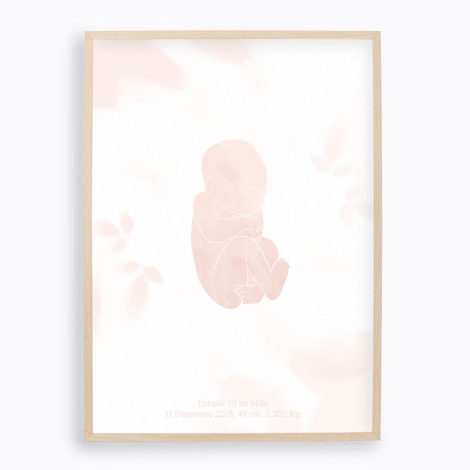 Affiche de naissance personnalisée Jaune/Noir